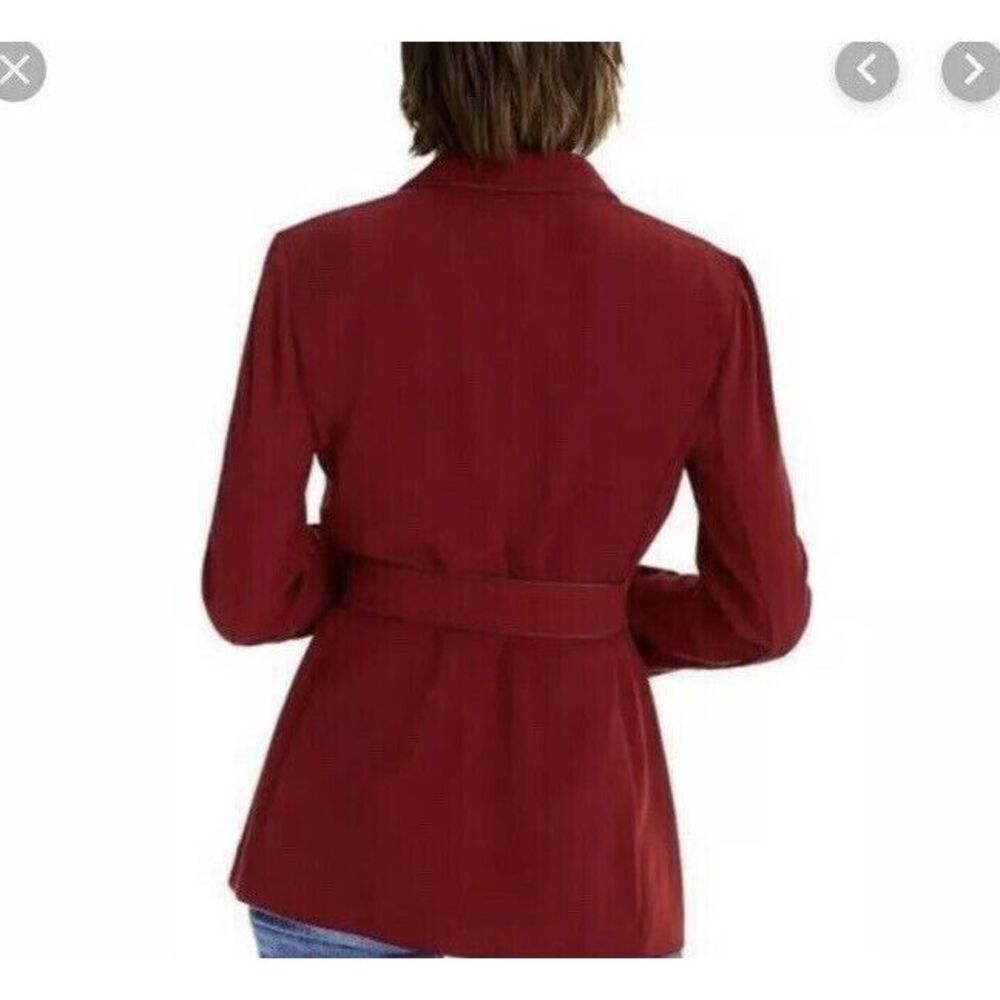 J.Crew NWT $178 Women's 365 Crepe Wrap Blazer Jacket Lapels Burgundy Red XL - Picture 2 of 5